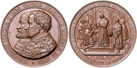 Brandenburg/-Preußen. 
Friedrich Wilhelm III. 1797-1840. Bronzemedaille 1839 (v. Pfeuffer) auf die 300-Jahrfeier der Reformation in der Mark Brandenb...