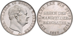 Brandenburg/-Preußen. 
Friedrich Wilhelm IV. 1840-1861. Ausbeutevereinstaler 1858 A. Kahnt&nbsp;380, Davenport&nbsp;776, AKS&nbsp;79, Thun&nbsp;263. ...