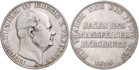 Brandenburg/-Preußen. 
Friedrich Wilhelm IV. 1840-1861. Ausbeutevereinstaler 1858 A. Kahnt&nbsp;380, Davenport&nbsp;776, AKS&nbsp;79, Thun&nbsp;263. ...