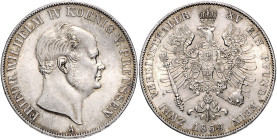 Brandenburg/-Preußen. 
Friedrich Wilhelm IV. 1840-1861. Vereinsdoppeltaler 1859 A. Kahnt&nbsp;384, Davenport&nbsp;777, AKS&nbsp;71, Thun&nbsp;264. . ...