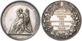 Brandenburg/-Preußen. 
Friedrich Wilhelm IV. 1840-1861. Silbermedaille o.J. (unsign. v. Loos/Pfeuffer) Prämie des landwirtschaftlichen Vereins für Rh...