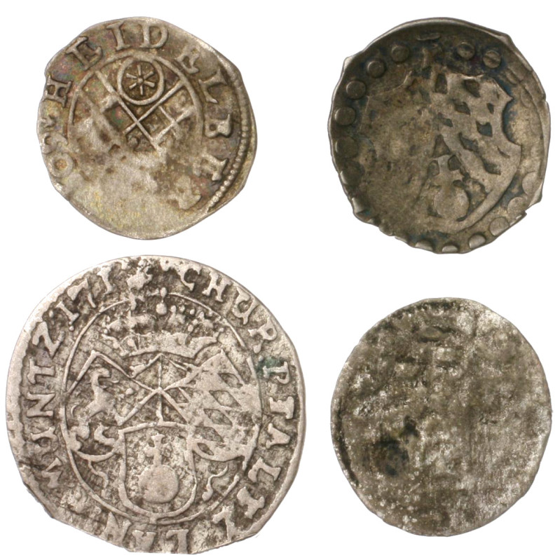 Pfalz-Kurlinie. 
Friedrich IV. 1592-1610. Lot von 4 Stücken: Münzvereins-Hohlpf...