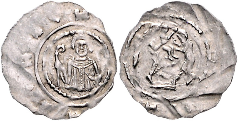 Regensburg-Bistum. 
Heinrich I. Graf v. Wolfratshausen 1132-1155. Pfennig um 11...