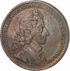 Deutsche Münzen bis 1871. 
Lot von 3 Stücken: JEVER-HERRSCHAFT Carl Wilhelm v. Anhalt-Zerbst 1667-1718 - Einseitiger Zinnabschlag vom 2/3 Taler 1690 ...