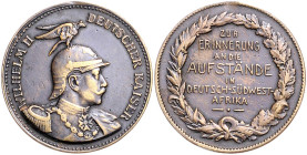 Deutsch-Südwestafrika. 
Bronzemedaille o.J. Zur Erinnerung an die Aufstände. Slg.&nbsp;Grönegreß&nbsp;1273. entfernte Öse 28,7&nbsp;mm, 7,63&nbsp;g. ...