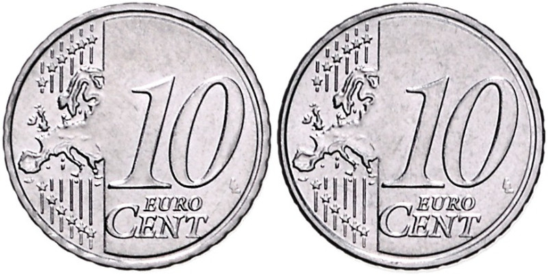 Bundesrepublik Deutschland. 
10 Cent o.J. Kopplung zweier Wertseitenstempel, 18...