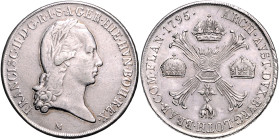 Haus Habsburg. 
Franz II.(I.) 1792-1835. Kronentaler 1795 M. Jaeger/Jaeckel&nbsp;134b, Herinek&nbsp;490, Davenport&nbsp;1390. . 
ss