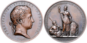Haus Habsburg. 
Ferdinand I. 1835-1848. Bronzemedaille 1835 (v. Boehm) auf die Huldigung der niederösterreichischen Stände in Wien. Slg.&nbsp;Montenu...