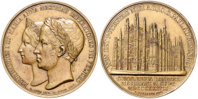 Haus Habsburg. 
Ferdinand I. 1835-1848. Bronzemedaille 1838 (v. Loos/Held/Pfeuffer) auf seine Krönung in Mailand. Slg.&nbsp;Montenuovo&nbsp;2584, Som...