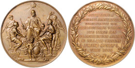 Haus Habsburg. 
Franz Joseph I. 1848-1916. Bronzemedaille 1888 (v. Schwartz) auf die vom niederösterreichischen Gewerbeverein veranstaltete Jubiläums...