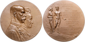 Haus Habsburg. 
Franz Joseph I. 1848-1916. Bronzemedaille 1902 (v. Marschall) auf die Goldene Hochzeit von Erzherzog Rainer und Maria, gewidmet von d...