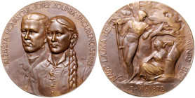 Böhmen. 
Bronzemedaille 1881 (v. Schwartz/Bruha) Auf die Verlobung des Bauern Josef Zounek mit Alzbeta Novakova. Hauser/Schwartz&nbsp;165. 70,3&nbsp;...