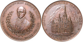 Böhmen. 
Bronzemedaille 1935 (unsign.) auf die 1. Reichsbundestagung in Reichenberg. 83,9&nbsp;mm, 152,30&nbsp;g. . 
vz+