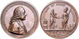 Wien, Erzbistum. 
Christoph von Migazzi 1757-1803. Bronzemedaille 1761 (v. G. Toda) auf seine Ernennung zum Kardinal, gewidmet von seinen Mitarbeiter...