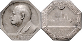 Wien, Stadt. 
Achteckige Silbermedaille o.J. (v. Placht) auf das Bürgermeisterprotektor-Festschießen, i. Rd. Punze A im Kreis. Hauser&nbsp;5356. matt...