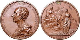 Frankreich. 
Ludwig XV. 1715-1774. Bronzemedaille 1753 (v. Dassier) auf Charles de Secondat, Baron de Montesquieu, Schriftsteller und politscher Phil...