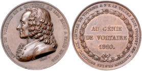 Frankreich. 
Ludwig XVIII. 1814, 1815-1824. Lot von 2 Bronzemedaillen: 1815 (v. Andrieu) auf Ludwig XVIII. (41,0mm 36,71g) und 1820 (v. Caqu\'e9) auf...