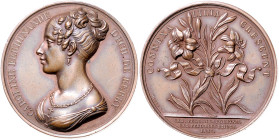 Frankreich. 
Ludwig XVIII. 1814, 1815-1824. Bronzemedaille 1816 (v. Gayrard) auf die Hochzeit von Caroline v. Sizilien mit Charles-Ferdinand d' Artoi...