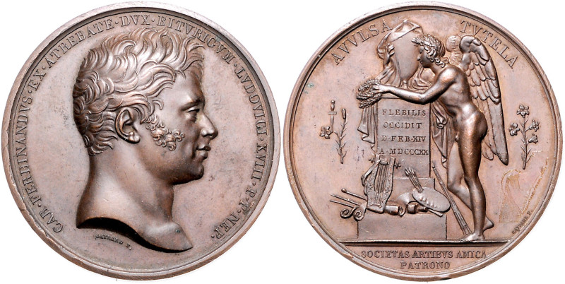 Frankreich. 
Ludwig XVIII. 1814, 1815-1824. Bronzemedaille 1820 (v. Gayrard) au...