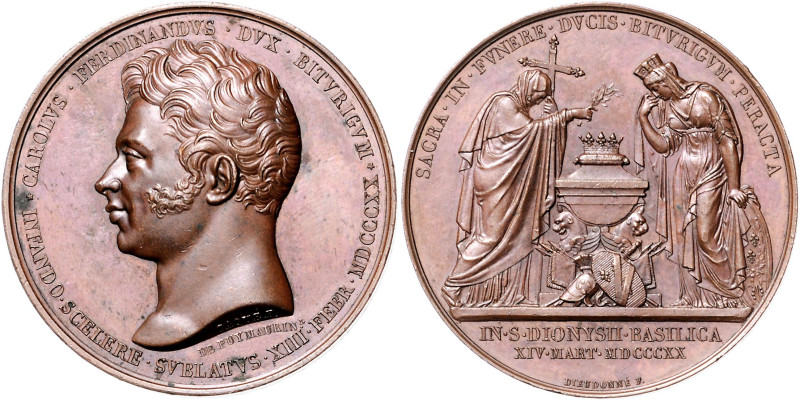 Frankreich. 
Ludwig XVIII. 1814, 1815-1824. Bronzemedaille 1820 (v. Caqu\'e9/de...