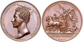 Frankreich. 
Ludwig XVIII. 1814, 1815-1824. Bronzemedaille 1823 (v. Gayrard) auf Louis Antoine d'Artois und seinen Sieg bei Trocadero. 38,8&nbsp;mm, ...