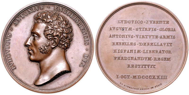 Frankreich. 
Ludwig XVIII. 1814, 1815-1824. Bronzemedaille 1823 (v. Andrieu/de ...