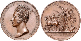 Frankreich. 
Ludwig XVIII. 1814, 1815-1824. Bronzemedaille 1823 (v. Gayrard) auf Louis-Antoine de Bourbon, Herzog d\rquote Angouleme und seine glorre...