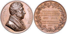 Frankreich. 
Ludwig XVIII. 1814, 1815-1824. Bronzemedaille 1824 (v. Caunois) auf den Besuch von General La Fayette in den USA. Wurzbach&nbsp;4816. 46...