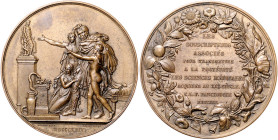 Frankreich. 
Charles X. 1824-1830. Bronzemedaille 1824 (v. Barre) auf die Subskribenten eines Werkes und die medizinischen Wissenschaften des Autors ...