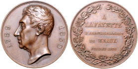 Frankreich. 
Louis Philippe I. 1830-1848. Bronzemedaille 1830 (v. Gatteaux) auf La Fayette, den Präfekten von Meaux. 50,0&nbsp;mm, 71,63&nbsp;g. . 
...