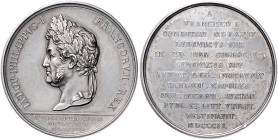 Frankreich. 
Louis Philippe I. 1830-1848. Silbermedaille 1832 (v. Depaulis) auf die Erneuerung der Typographie, i. Rd: Füllhorn ARGENT. Coll.&nbsp;98...