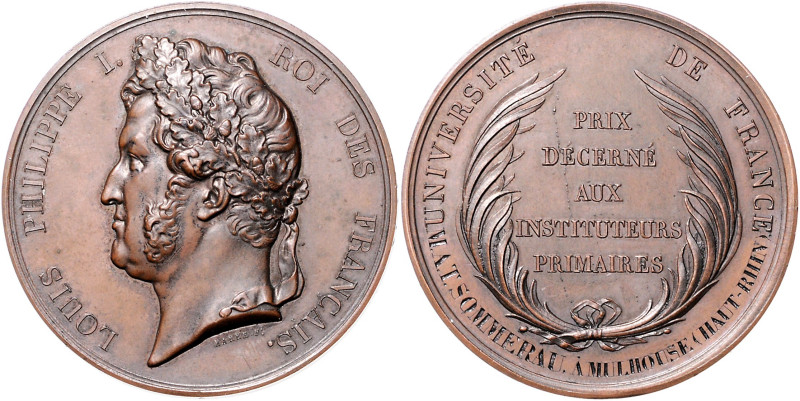 Frankreich. 
Louis Philippe I. 1830-1848. Bronzemedaille 1835 (v. Barre) Prämie...