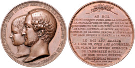 Frankreich. 
Louis Philippe I. 1830-1848. Bronzemedaille 1842 (v. Borrel) auf seinen Enkel Louis Philippe Albert d' Orleans, i. Rd: Schiffsbug CUIVRE...