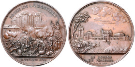 Frankreich. 
Louis Philippe I. 1830-1848. Bronzemedaille 1844 (v. Rogat) auf die Erstürmung der Bastille, i. Rd: Punze, Schiffsbug CUIVRE. Wurzbach&n...