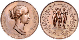 Frankreich. 
Napoleon III. 1852-1870. Bronzemedaille 1853 (v. Montagny) auf Kaiserin Eugenie. 25,8&nbsp;mm, 9,58&nbsp;g. . 
st