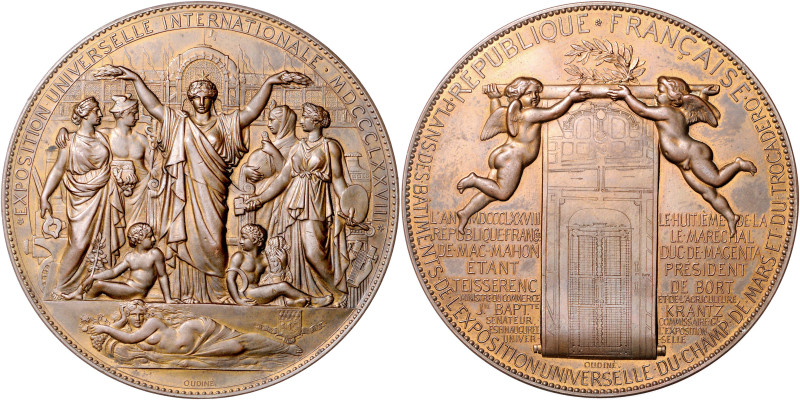 Frankreich. 
Dritte Republik 1870-1940. Bronzemedaille 1878 (v. Oudin\'e9) auf ...