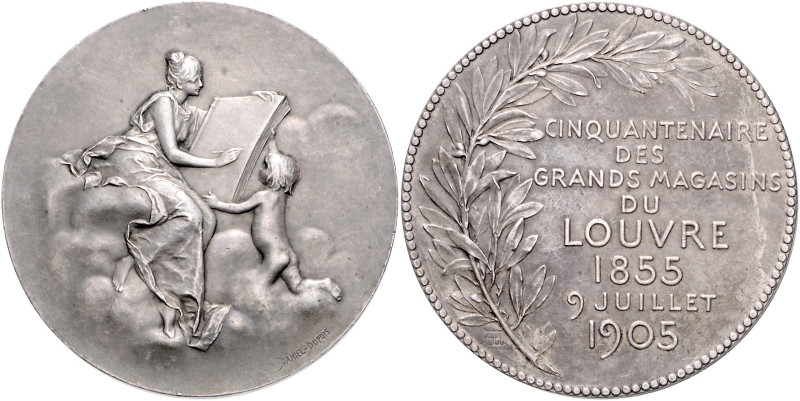 Frankreich-Paris, Stadt. 
Silbermedaille 1905 (v. Daniel-Dupuis) auf 50 Jahre K...