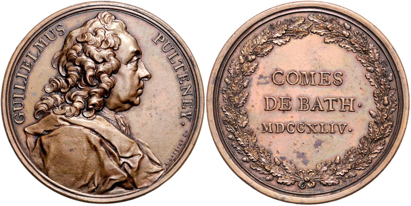 Großbritannien. 
George II. 1727-1760. Bronzemedaille 1744 (v. J.A. Dassier) au...