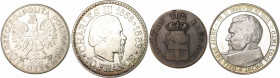 Ausland Lots. 
Lot von 11 Stücken: FRANKREICH: 5 Francs 1876 A (KM 820.1, vz-st, kl. Sf.), GRIECHENLAND: 10 Lepta 1848, Rückseite dezentriert (KM 29,...