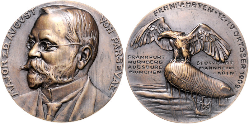 Medaillen von Karl Goetz. 
Bronzemedaille 1909 auf August von Parseval und sein...