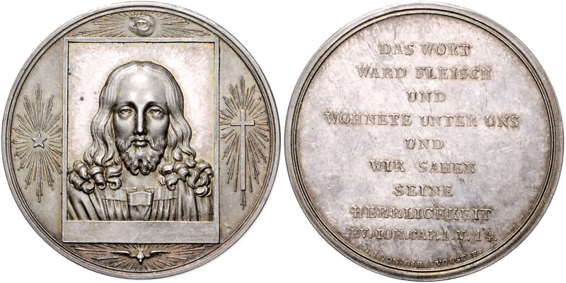 Religion. 
Silbermedaille (v. Loos/Voigt um 1820) DAS WORT WARD FLEISCH UND WOH...