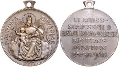 Schützenmedaillen. 
München. 
Bronzemedaille 1920 (sign. C.P.) auf das 1. Landesschießen der Einwohnerwehren Bayerns. mit Öse 33,5&nbsp;mm, 14,83&nb...