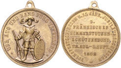 Schützenmedaillen. 
Nürnberg. 
Leicht versilberte Bronzemedaille 1898 (unsign.) auf das Volksfestschießen. Slg.&nbsp;Peltzer&nbsp;-, Slg.&nbsp;Erlan...