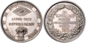 Versicherungen. 
Silbermedaille o.J. der Gesellschaft der Vereinigten Eigentümer 'Einheit und Ausdauer machen den Erfolg', i. Rd: Biene ARGENT. 36,7&...