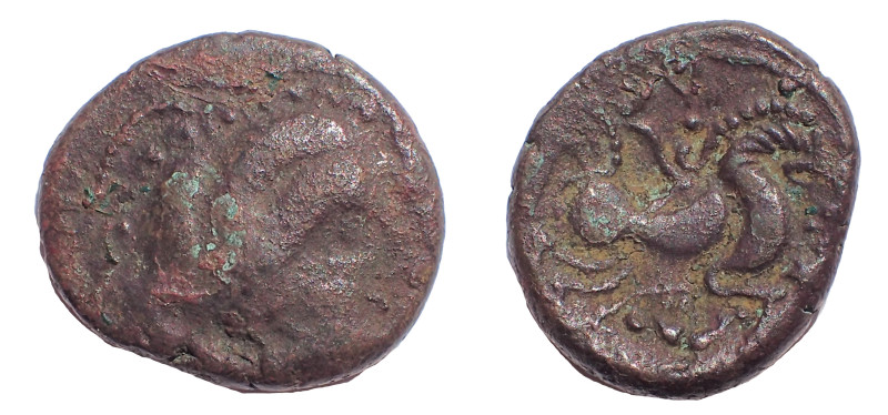 Gaul, Northwest. Coriosolites. Circa 100-50 BC. BI Stater 21 mm. 6.1 gm. Obv: St...