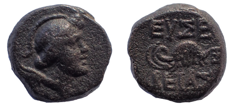 Cappadocia, Caesarea as Eusebeia circa 100-0 BC. Æ 12 mm. 3.2 gm. Obv: Male head...