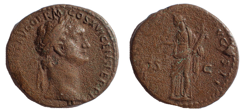 DOMITIAN. 81-96 AD. Æ As 27 mm, 9.5 gm. Struck 92-94 AD. Obv: IMP CAES DOMIT AVG...