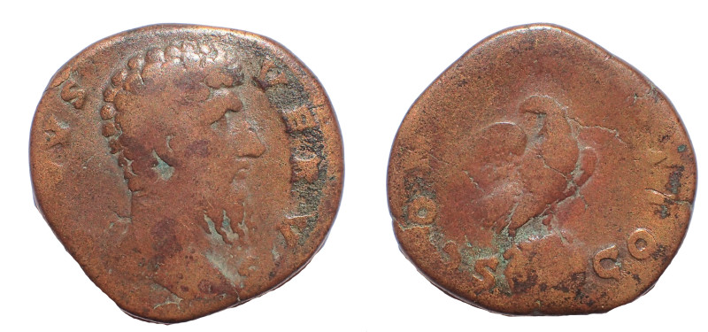 Divus Lucius Verus. Died 169 AD. Æ Sestertius 31 mm 20.1 gm. Struck under Marcus...