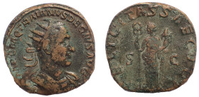 Trajan Decius Æ Double Sestertius. Rome, AD 249-251. Ae 34. Rare.