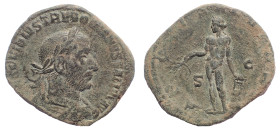 Trebonianus Gallus. AD 251-253. Æ Sestertius. Rare.
